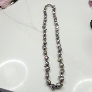 Baroque silver pearls.